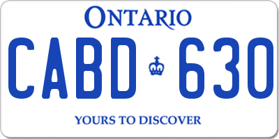 ON license plate CABD630