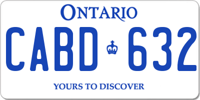 ON license plate CABD632