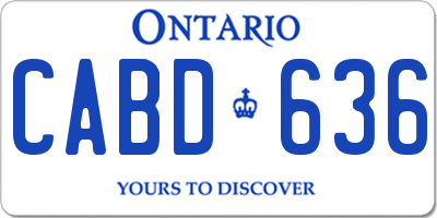 ON license plate CABD636