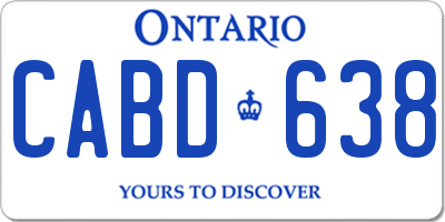 ON license plate CABD638