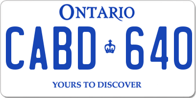 ON license plate CABD640