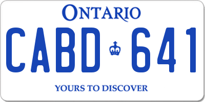 ON license plate CABD641