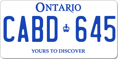 ON license plate CABD645