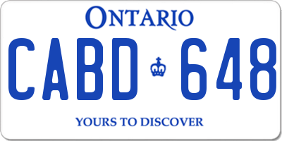 ON license plate CABD648