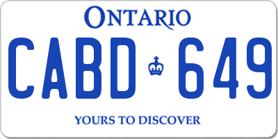 ON license plate CABD649