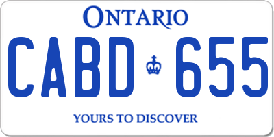 ON license plate CABD655