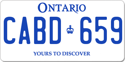 ON license plate CABD659