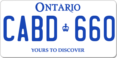 ON license plate CABD660