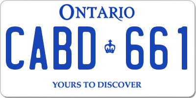 ON license plate CABD661