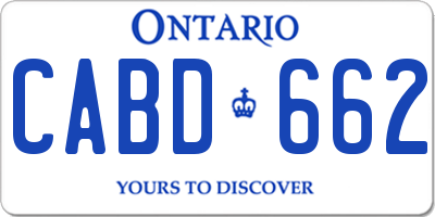 ON license plate CABD662