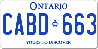 ON license plate CABD663