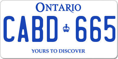 ON license plate CABD665