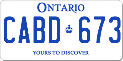 ON license plate CABD673