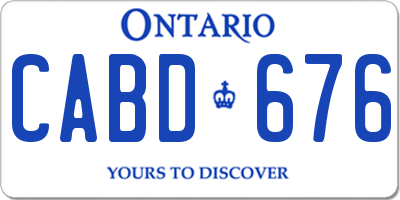 ON license plate CABD676