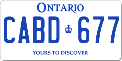 ON license plate CABD677