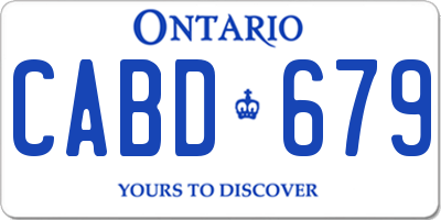 ON license plate CABD679