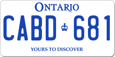 ON license plate CABD681