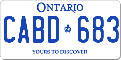 ON license plate CABD683