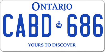 ON license plate CABD686