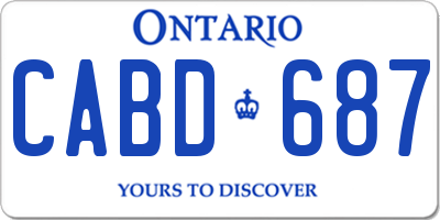 ON license plate CABD687