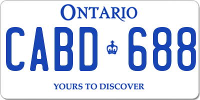 ON license plate CABD688