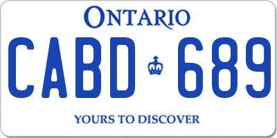 ON license plate CABD689