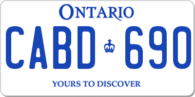 ON license plate CABD690