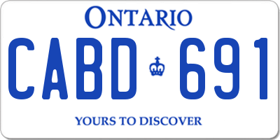 ON license plate CABD691