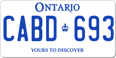 ON license plate CABD693