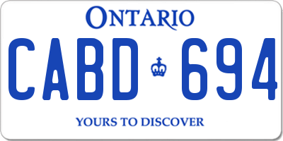 ON license plate CABD694