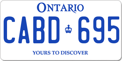 ON license plate CABD695