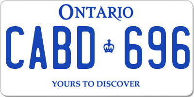 ON license plate CABD696