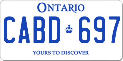 ON license plate CABD697