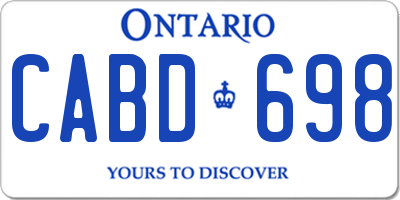 ON license plate CABD698