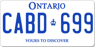 ON license plate CABD699