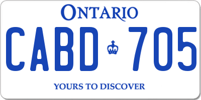 ON license plate CABD705