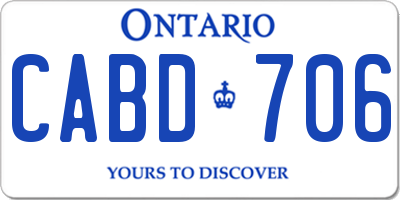 ON license plate CABD706