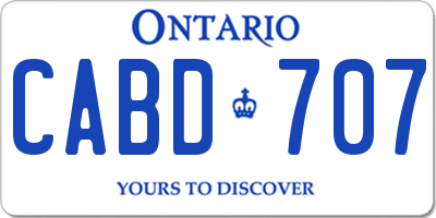 ON license plate CABD707