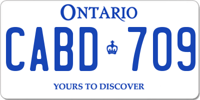 ON license plate CABD709