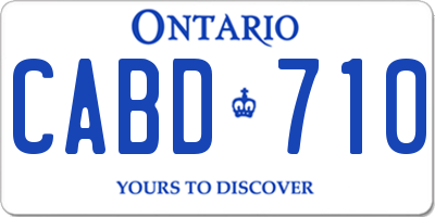 ON license plate CABD710