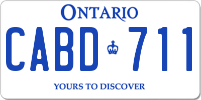 ON license plate CABD711