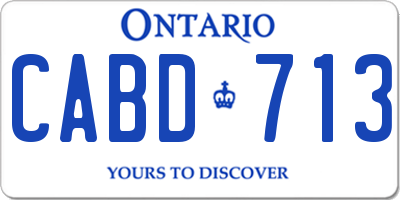 ON license plate CABD713