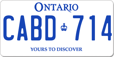 ON license plate CABD714