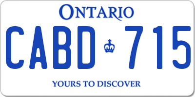 ON license plate CABD715