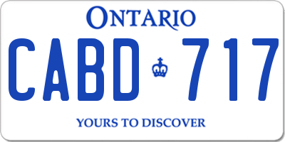 ON license plate CABD717