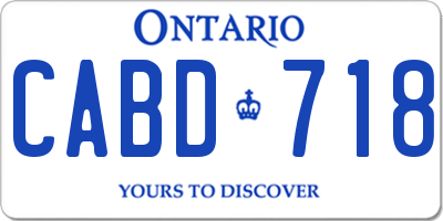 ON license plate CABD718