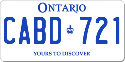 ON license plate CABD721