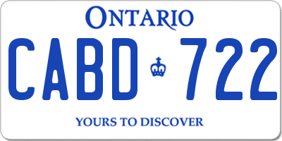 ON license plate CABD722