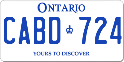 ON license plate CABD724