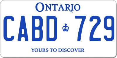 ON license plate CABD729